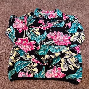 Patagonia W’s Lightweight Synchilla Snap-T Small Floral Manoa Black Pullover